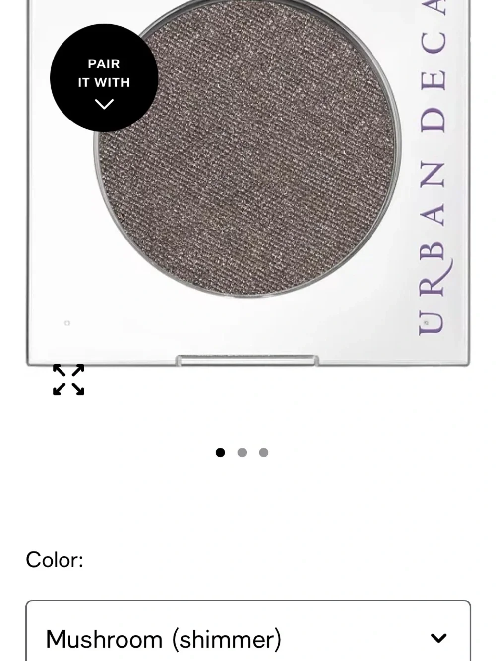 Urban Decay Eyeshadow shade mushroom shimmer